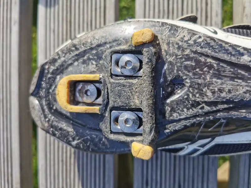 Three-Bolt Cleat System on a Road Bike Shoe